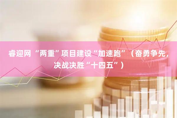 睿迎网 “两重”项目建设“加速跑”（奋勇争先，决战决胜“十四五”）